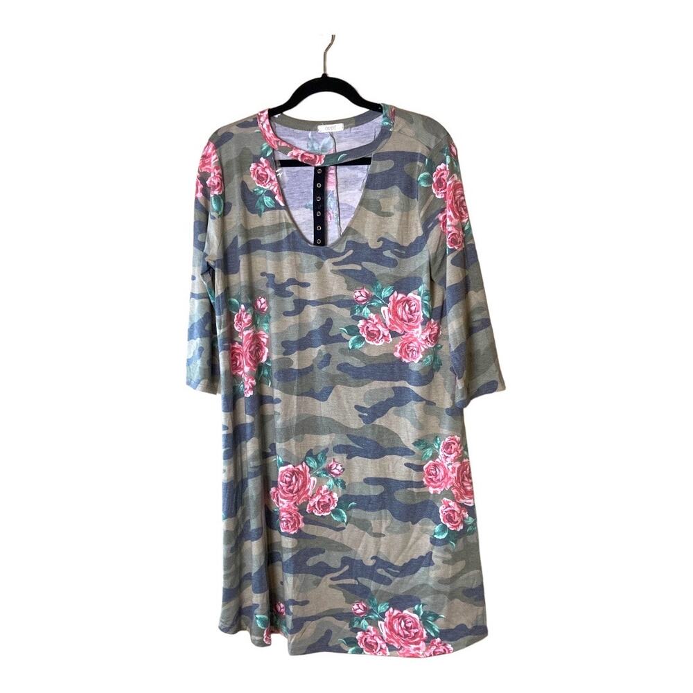 ODDY Camo & Roses Dress Size 1XL